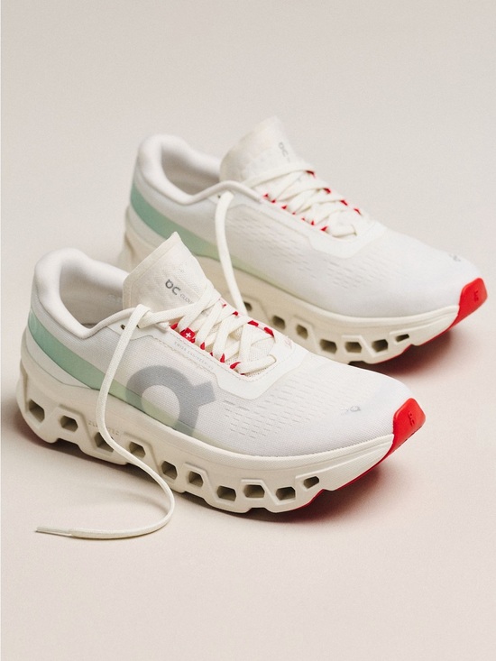 On Clouds Shoes - On Running Cloudmonster 1 White Mint Running Sneakers
